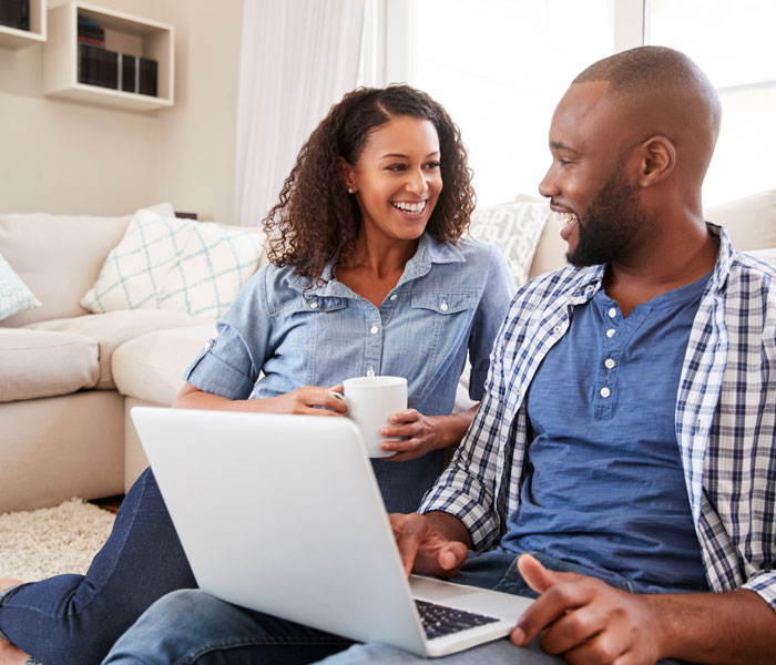 couple smiling at each other